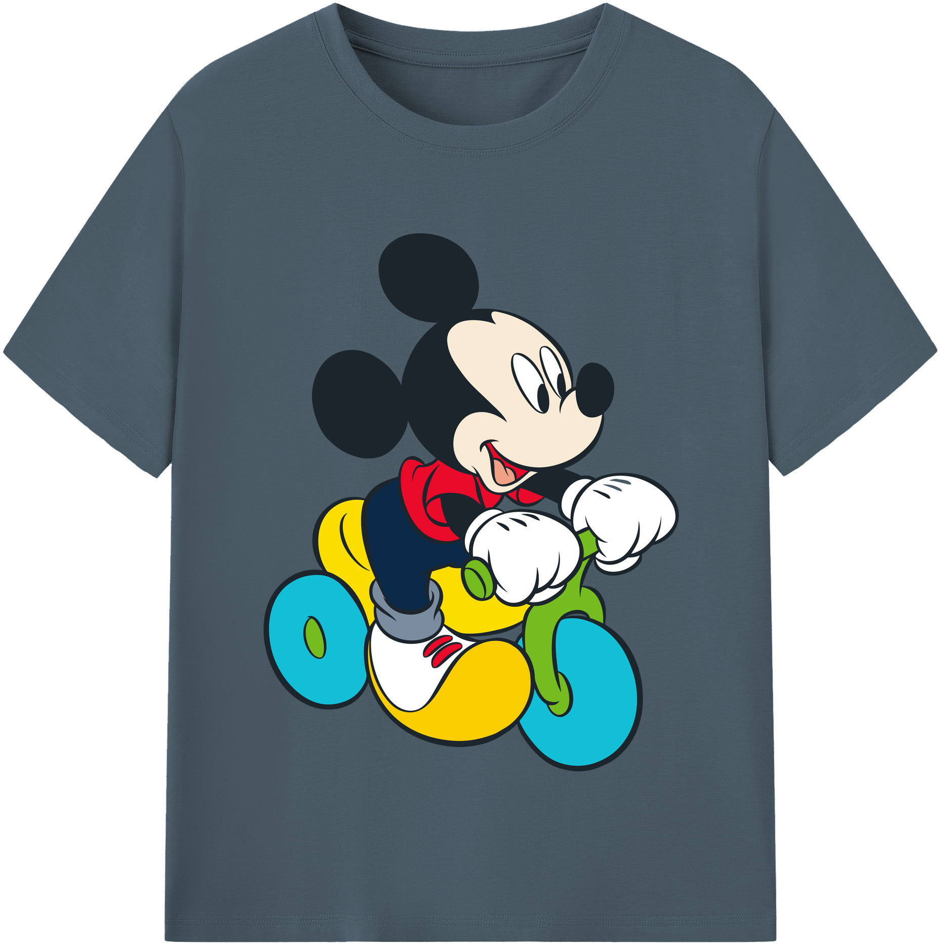（画像用） ミッキーマウス Mickey Mouse 綿100％半袖Tシャツ（フロントプリント）